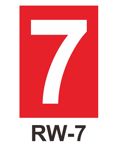 數字自粘標籤 RW-7 紅底白字