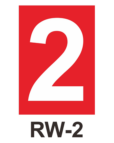 數字自粘標籤 RW-2 紅底白字