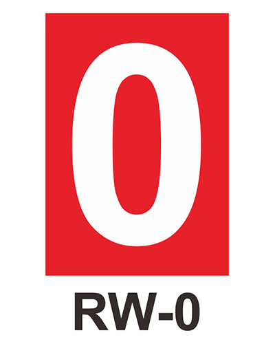 數字自粘標籤 RW-0 紅底白字